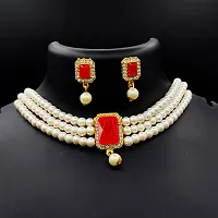 Stylish Fancy Designer Brass Jewellery Set For Women-thumb1