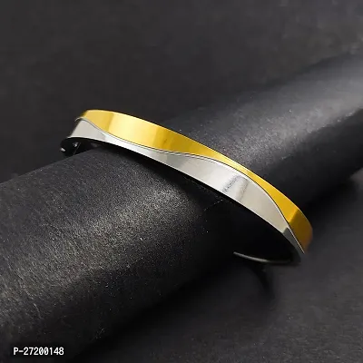 High Polished Stainless Steel Designer Gold-Silver Plated Kada-thumb2