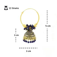 Shimmering Blue Alloy Jhumkas For Women And Girls-thumb1