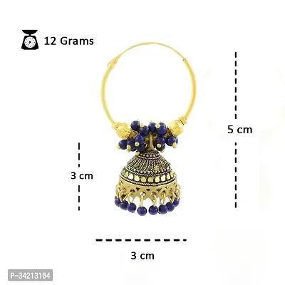 Shimmering Blue Alloy Jhumkas For Women And Girls-thumb2