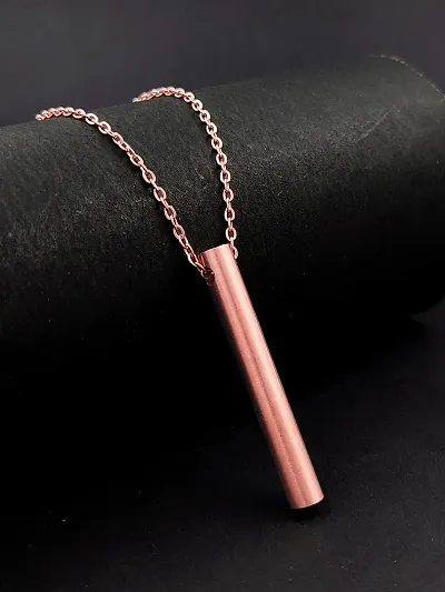 Stylish Stainless Round Bar Pendant Adjustable Necklace Chain