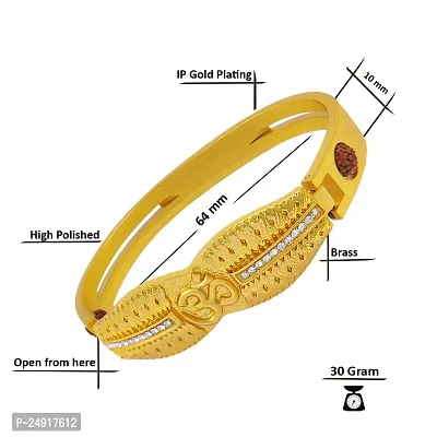 Classic Gold Plated American Diamond Om Kada For Men And Boys-thumb3