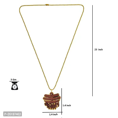 Stylish Gold Plated Mahakal Letter Locket With Chain For Men And Women-thumb3