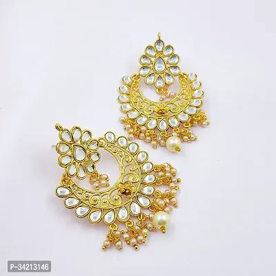 Shimmering Golden Alloy Chandbalis For Women And Girls-thumb5