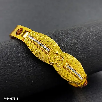 Classic Gold Plated American Diamond Om Kada For Men And Boys-thumb4