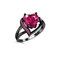 Valentine Love Blood Pink Heart Shape Diamond Ring for Girl And Women-thumb3