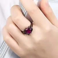 Valentine Love Blood Pink Heart Shape Diamond Ring for Girl And Women-thumb4