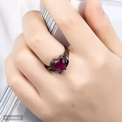 Valentine Love Blood Pink Heart Shape Diamond Ring for Girl And Women-thumb5