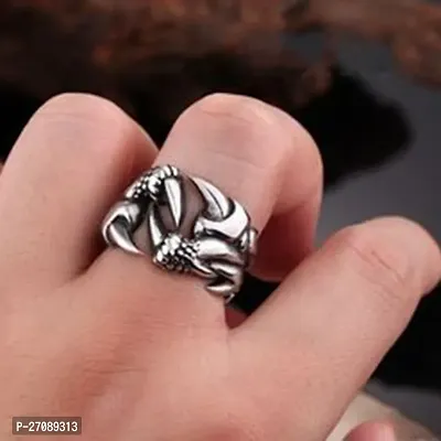 Edgy ring cool ring silver plated adjustable ring for men and boy-thumb0