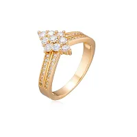 Rhombic Cubic Zircon Rose Gold plating Diamond Ring for Girl And Women-thumb1