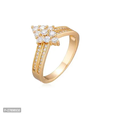 Rhombic Cubic Zircon Rose Gold plating Diamond Ring for Girl And Women-thumb2