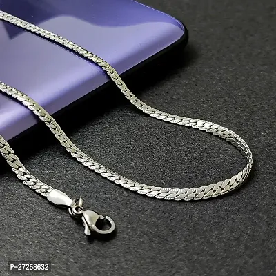 Chain For Men And Boys Rhodium Plated Stainless Steel Chain