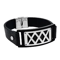 Men's High Quality Stainless Steel Leather Bracelet-thumb2