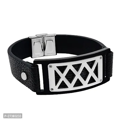 Men's High Quality Stainless Steel Leather Bracelet-thumb3