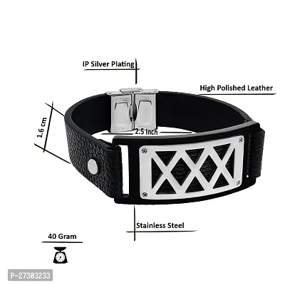 Men's High Quality Stainless Steel Leather Bracelet-thumb4