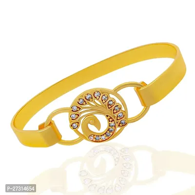 Peacock designed gold plated brass kada for Womens-thumb2