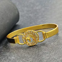 Peacock designed gold plated brass kada for Womens-thumb3