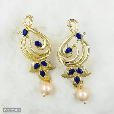 Traditional Earrings Pearl Alloy Drops  Danglers-thumb2