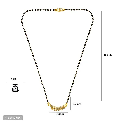 Trandy Gold Plated American Diamond Pendant Mangalsutra Jewellery-thumb2