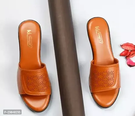 Stylish Orange Synthetic Heel Sandals For Women-thumb0