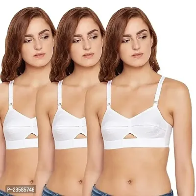 Stylish Fancy Cotton Non Padded Bras For Women Pack Of 3-thumb0