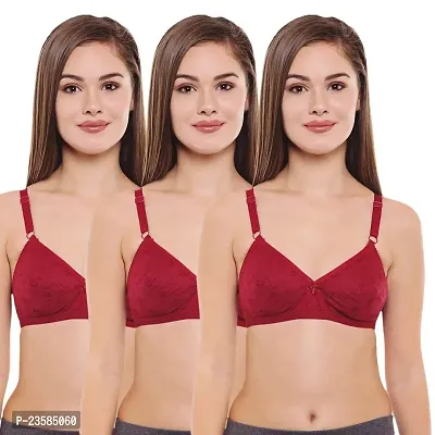 Stylish Fancy Cotton Non Padded Bras For Women Pack Of 3