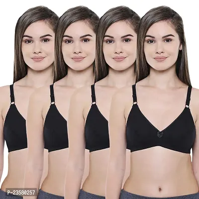 Stylish Fancy Cotton Non Padded Bras For Women Pack Of 4