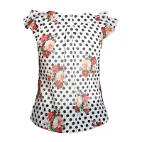 Truffles Girls Casual Polkadots Print Chiffon Top White-thumb1