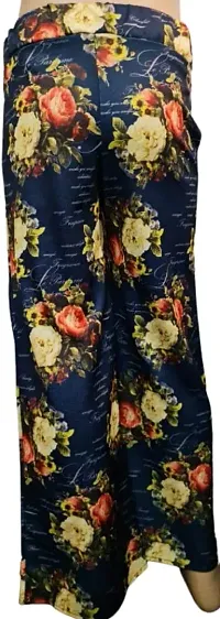 Truffles Girls Navy Blue Printed Straight Palazzos-thumb1