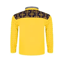 Naughteez Boy Yellow Full Sleeve Mandarin Collar Printed T-Shirt-thumb1