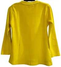 Truffles Girls Yellow Full Sleeve Round Neck Embellished Print Straight Tops and Tunics-thumb1