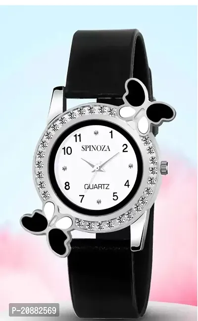 Stylish Black Plastic Analog Watches For Women-thumb0