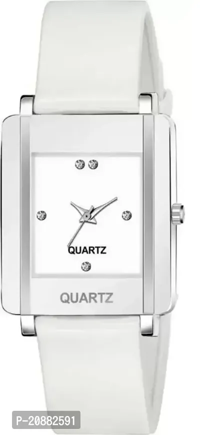 Stylish White Plastic Analog Watches For Women-thumb0