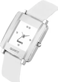 Stylish White Plastic Analog Watches For Women-thumb2