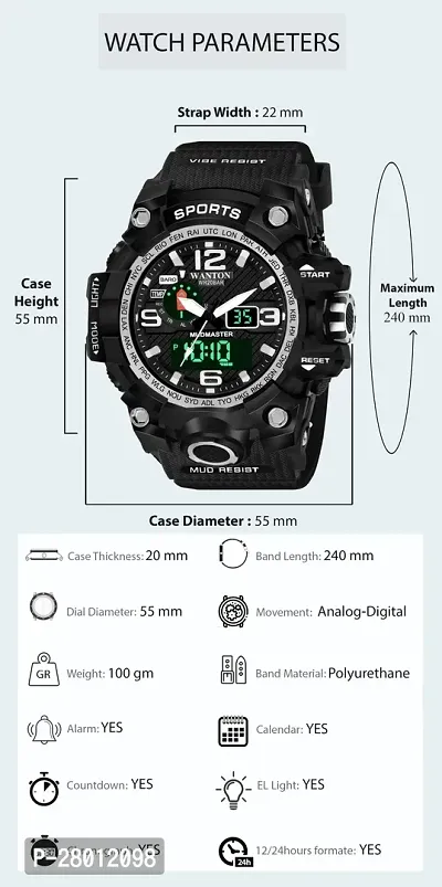 Multifunctional Modern Sports Analog-Digital Watch  For Men-thumb3