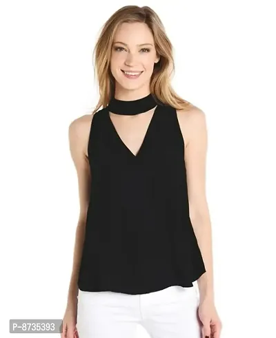 Classic Crepe Solid Tops for Womens