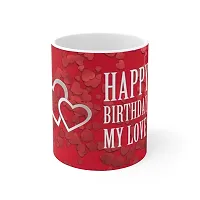 Happy Birthday My Love Gift, Glossy Ceramic Coffee Mug for Your True Love-thumb1