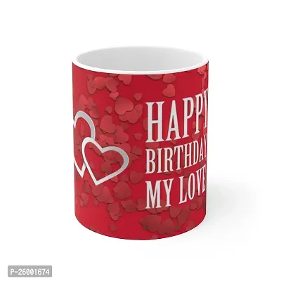 Happy Birthday My Love Gift, Glossy Ceramic Coffee Mug for Your True Love-thumb2