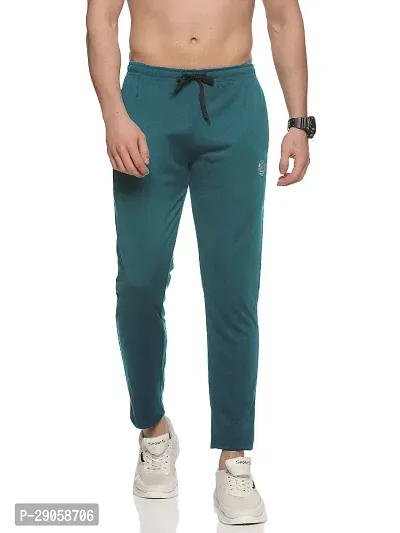 Stylish Green Cotton Regular Track Pant For Men-thumb0