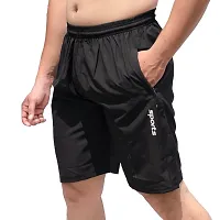 Stylish Black Polycotton Printed Sports Shorts For Men-thumb1