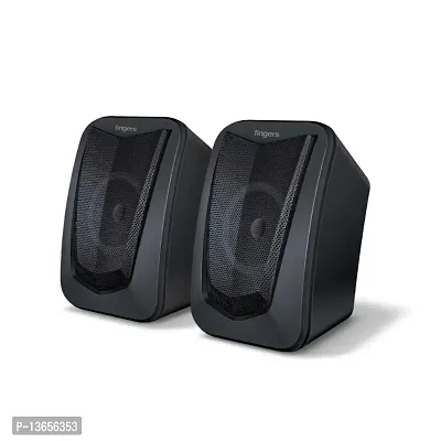 FINGERS FunBeats USB Multimedia Speaker (6 W 2.0 Channel | Volume Controller | Powerful Bass | Black Standard)-thumb0