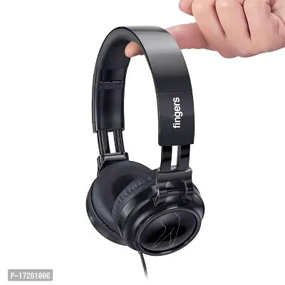 FINGERS Superstar H6 Wired On Ear Headset with Adjustable Mic (Black)