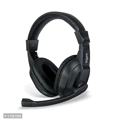 FINGERS S10 Wired On Ear Headphones with Adjustable Mic (Black)-thumb0