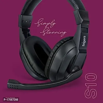 FINGERS S10 Wired On Ear Headphones with Adjustable Mic (Black)-thumb4