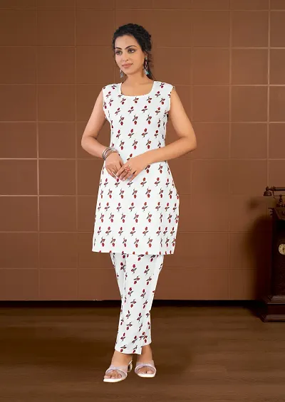 Elegant Rayon Kurta with Pant Set For Women