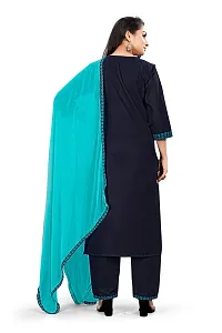 SANTOPERA DESIGNER Cotton Kurta Palazzo and Dupatta Set-thumb2