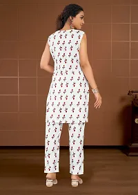 Elegant White Printed Rayon Kurta with Pant Set For Women-thumb3