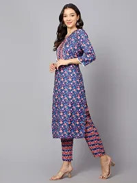 Santopera Designer Women New Reyon Stylish kurta pant set with Blue Color-thumb2