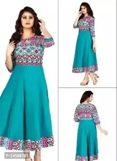 Stylish Crepe Stitched Kurta For Women-thumb0