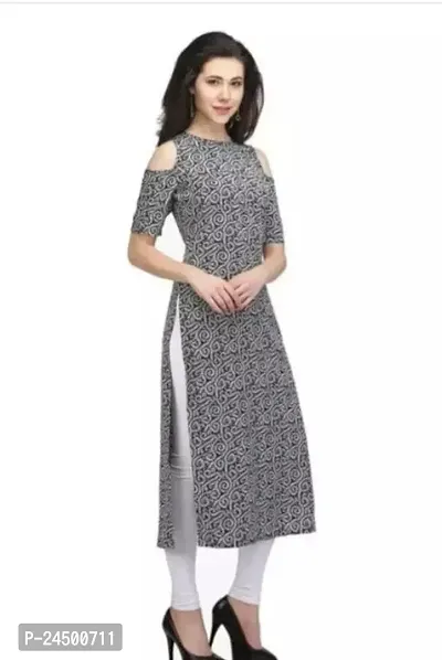 Stylish Crepe Stitched Kurta For Women-thumb0